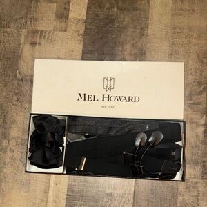 Classic Mel Howard New York Black Formal Wear SetBowTies,Cummerbund & Suspenders